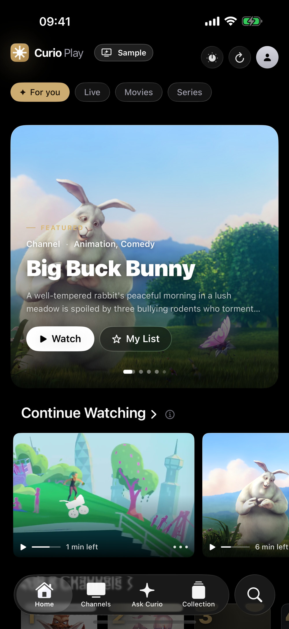 CurioPlay on iPhone