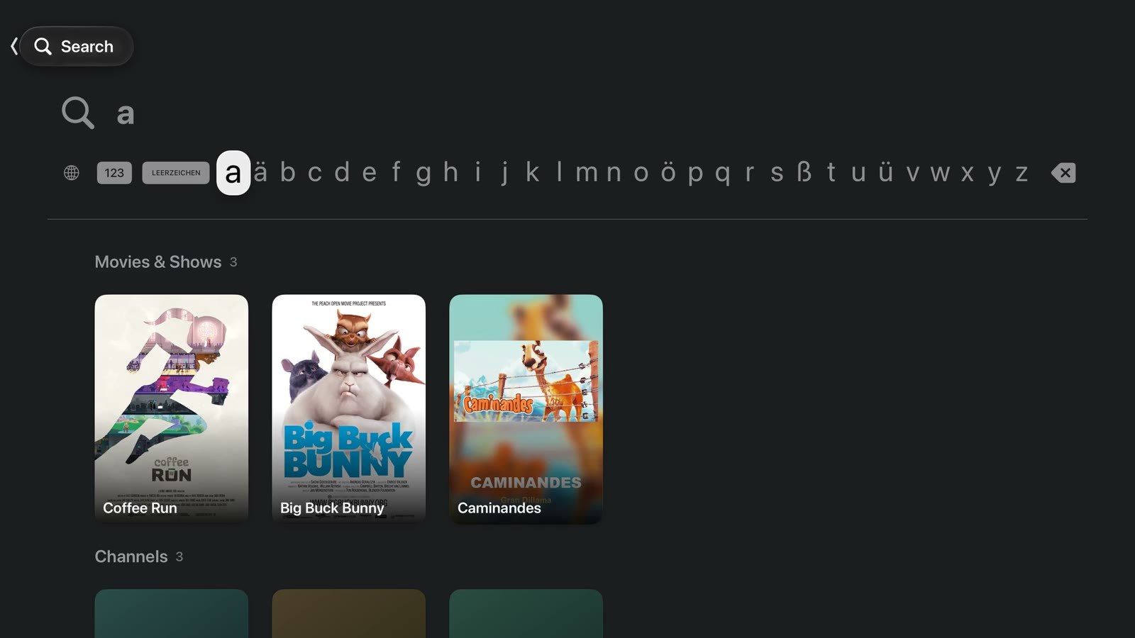 Search on Apple TV